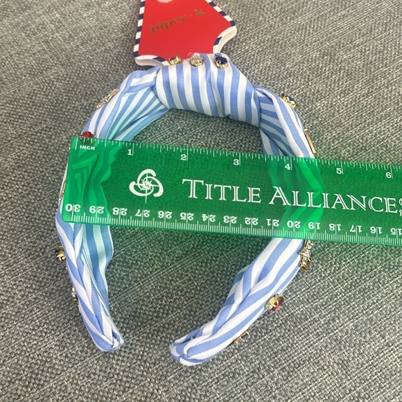 Piper K Stars and Stripes Jeweled Blue Knotted Patriotic Red White Headband - Picture 10 of 10